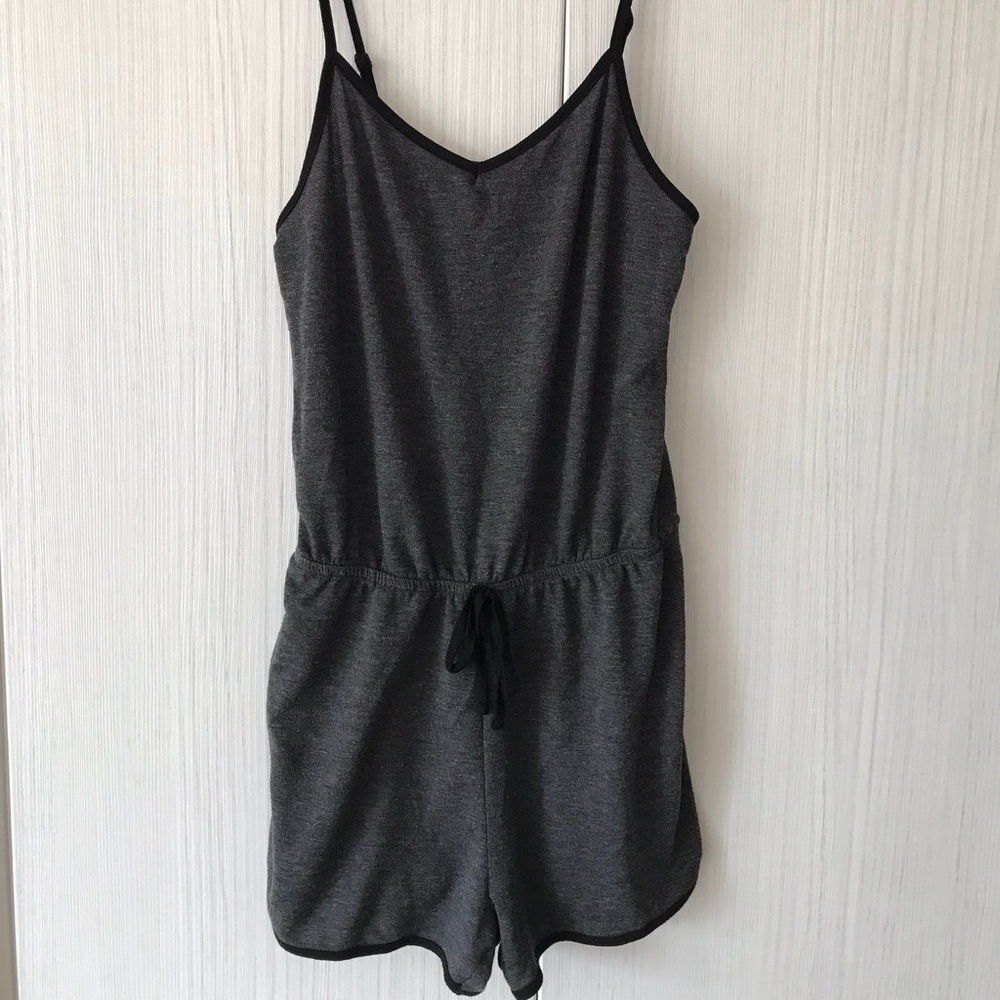 Mossimo Supply Co. Grey Cotton Romper